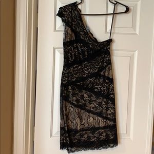 BeBe one shoulder lace dress